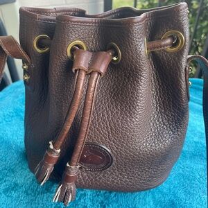 Dooney & Bourke Dark Brown Leather Drawstring Bag
